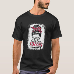 T-shirt Femme Forte Et Fier Soccer Grandma Messy Bun Leo
