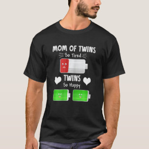 T-shirt Femme Funny Fatigué Twin Maman Faible charge de ba