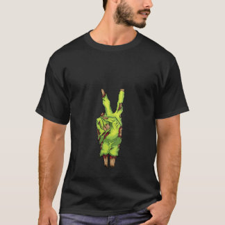 T-shirt Femme Funny Zombie main paix signe Cool pacifique