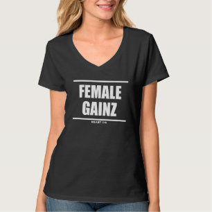 T-shirt Femme Gainz Gains Formation Bodybuilding Gym Fitne