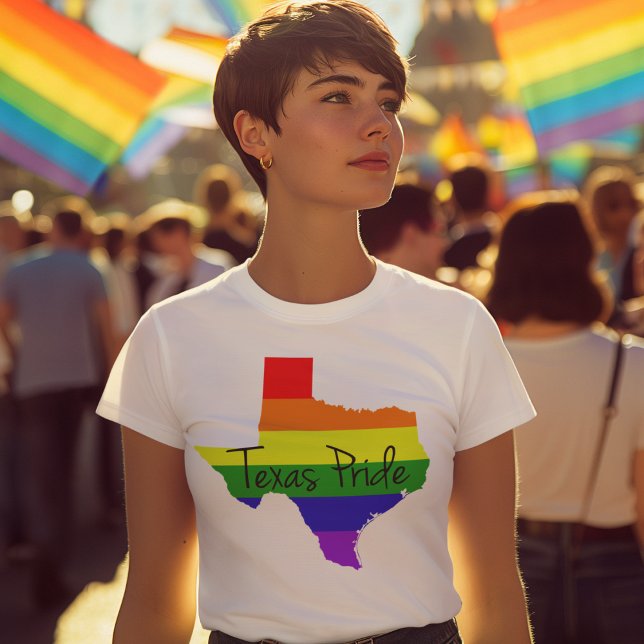 T-shirt Femme Gay pride du Texas Rainbow (Créateur téléchargé)