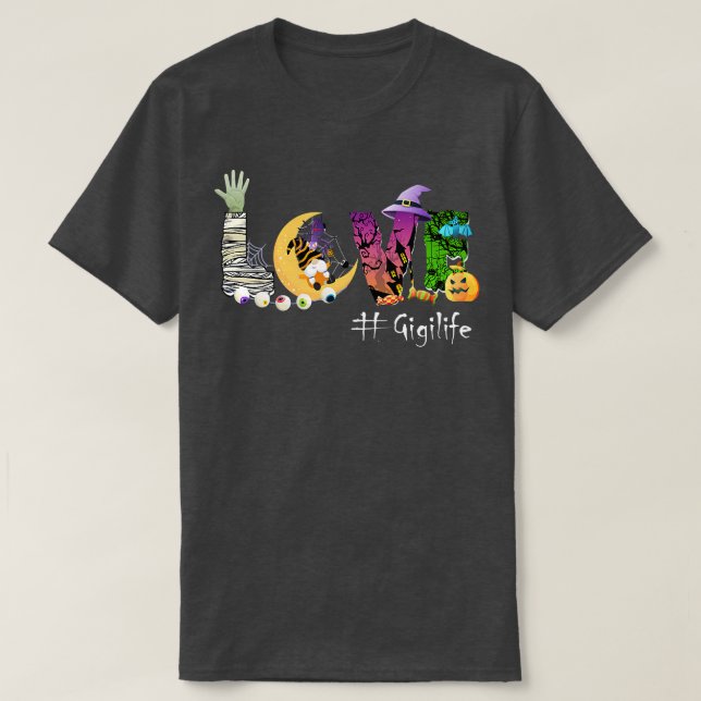 T-shirt Femme Gigi cadeau, Love Gigi chemise de vie, gnome (Design devant)