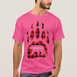 T-shirt Femme Godmère Ours Rouge Plaid Buffalo Godmère