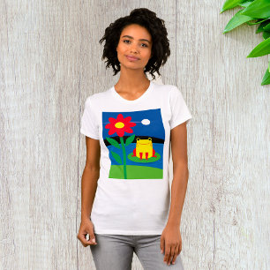 T-shirt femme grenouille jaune mignonne