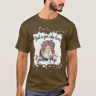 T-shirt Femme Guinéenne Cochon Avec Lunettes Fleurs, Adora