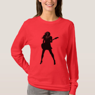 T-shirt femme guitariste rock et roll