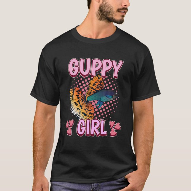 T-shirt Femme Guppy Girl Citation Poisson Aquarium Proprié (Devant)