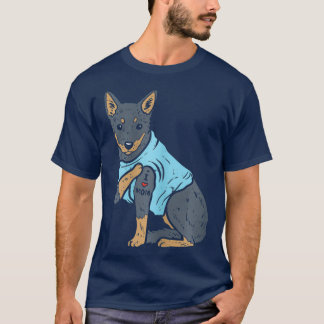 T-shirt Femme Heeler I Love Maman Animal Animal Animal Ani