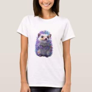 T-shirt Femme Hérisson Tache de Peinture Arc-en-Ciel Vibra