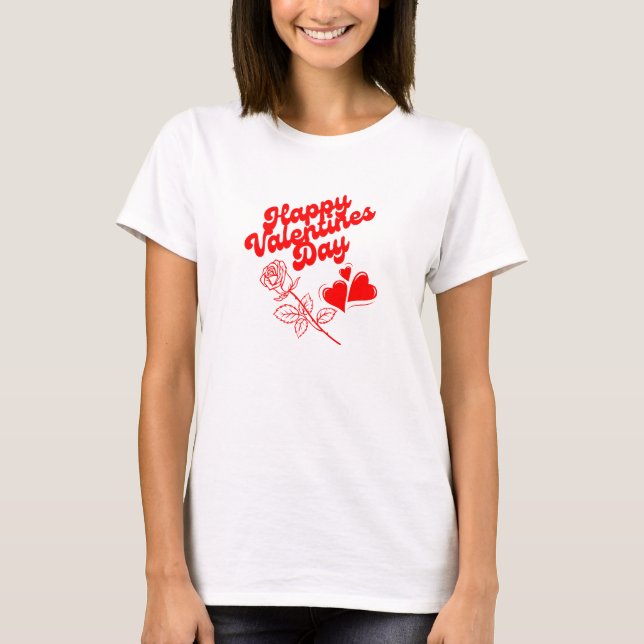 T-shirt femme Heureuse Sainte-Valentin. (Devant)