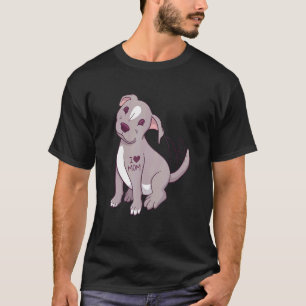 T-shirt Femme I Love Maman Pibull Dog