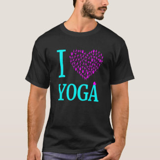T-shirt Femme I Love Yoga I Heart Yoga Meditation Chemise