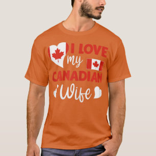 T-shirt Femme J'aime ma femme canadienne Drapeau canadien