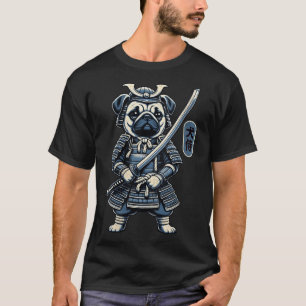 T-shirt Femme Japonaise Samurai Dog Tattoo, Chien Carlin K