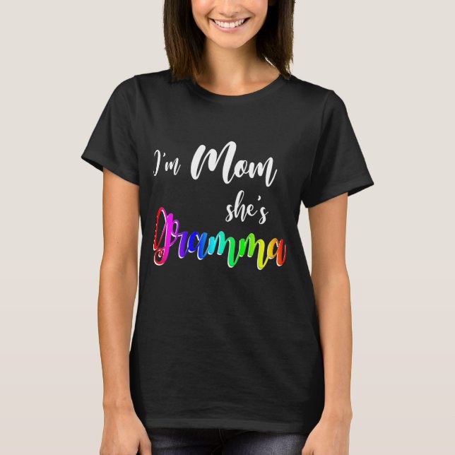 T-shirt Femme Je suis Maman Elle est Gramma Lesbienne Mama (Devant)