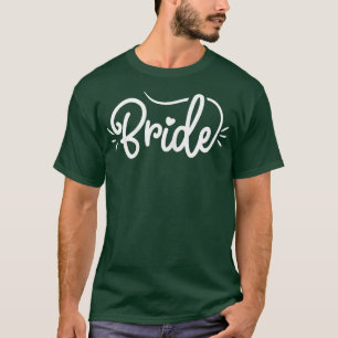 T-shirt Femme Jolie mariée Script Police Coeur Bachelorett
