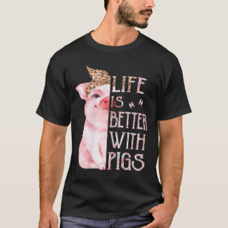 T-shirt Femme Jote Pig Cadeaux Femmes Aimer Cochons La Vie