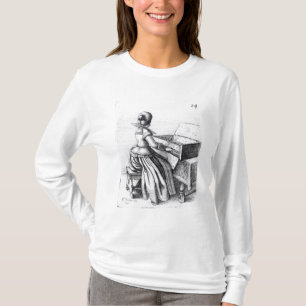 T-shirt Femme jouant à un clavier, 1635