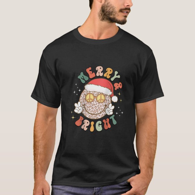 T-shirt Femme Joyeux Léopard brillant Motif Smile Face San (Devant)