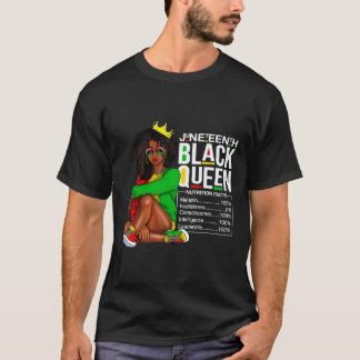 T-shirt Femme Junetdix Reine noire Faits nutritionnels 4t