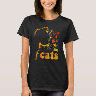 T-shirt Femme Juste Une Fille Qui Aime Chats silhouette ch