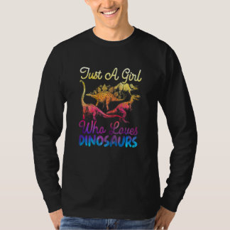 T-shirt Femme Juste Une Fille Qui Aime Les Dinosaures Dino