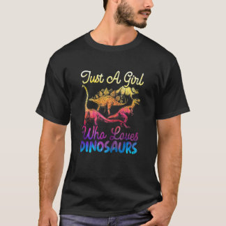 T-shirt Femme Juste Une Fille Qui Aime Les Dinosaures Dino