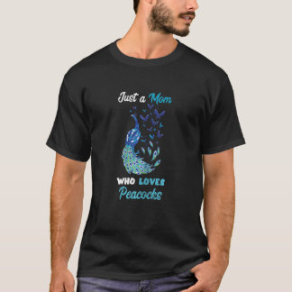 T-shirt Femme Juste Une Maman Qui Aime Peacocks Multicolor