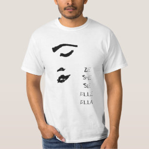 T-shirt Femme Lady Face Sketch She Ze Elle Ella Sie Top