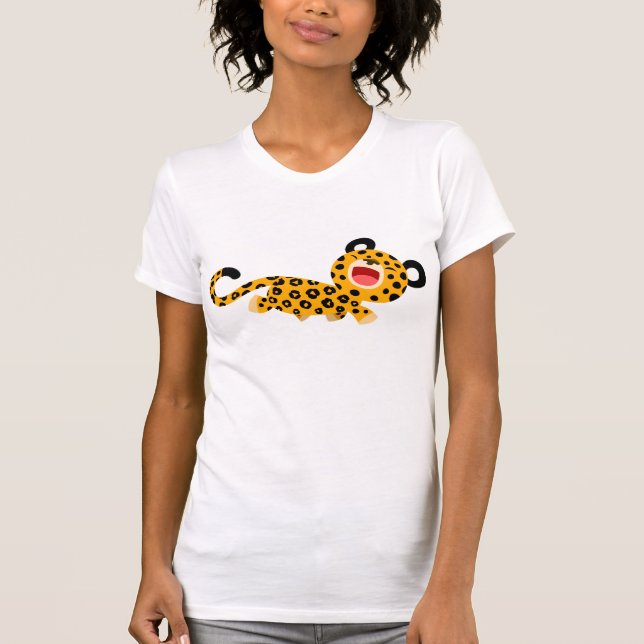 T-shirt Femme léopard Facétieux Caricature mignonn (Devant)