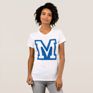 T-Shirt Femme Lettre M Bleue