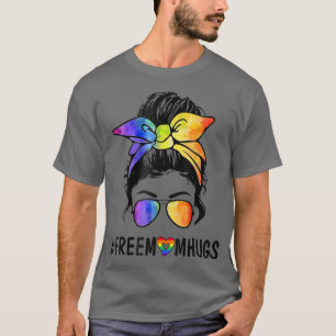 T-shirt Femme Libérer Maman Hugs Messy Bun LGBT Pride Arc