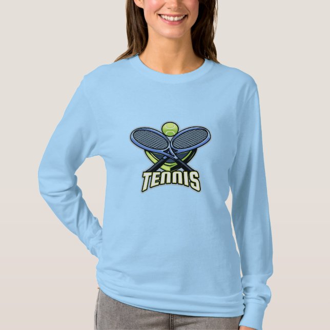 T-shirt femme long manches de tennis (Devant)