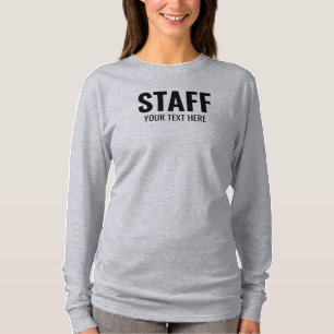 T-shirt Femme Long Sleeve T Chemise Grey Membre du personn