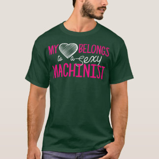 T-shirt Femme Machiniste Mon Coeur Appartient À Une Sexy