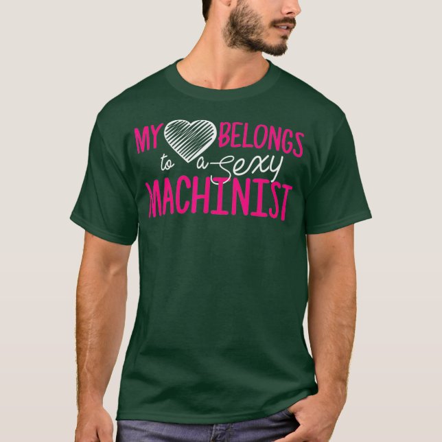T-shirt Femme Machiniste Mon Coeur Appartient À Une Sexy (Devant)