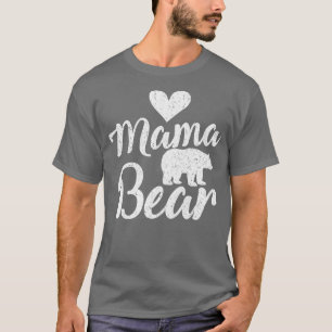 T-shirt Femme Mama Ours Coeur Amour Famille Correspondant