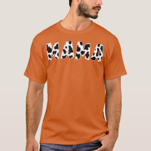 T-shirt Femme Mama Vache Imprimer Vache Motif Fermier Mama