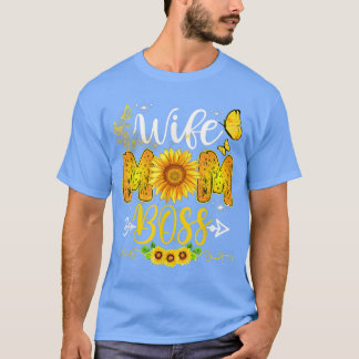 T-shirt Femme Maman Boss Anniversaire Pour Maman Tournesol