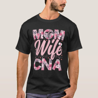 T-shirt Femme Maman Femme CNA Floral Certifié Nurse Assist
