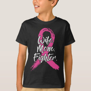 T-shirt Femme Maman Fighter Cancer du sein Patient Pink Aw