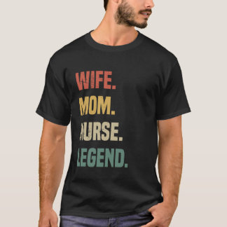 T-shirt Femme Maman Infirmière Légende Retro Vintage Infir