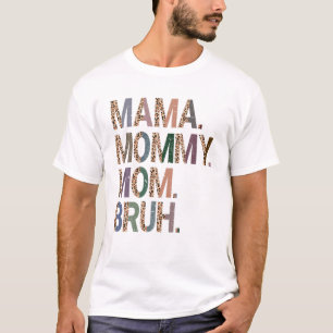T-shirt Femme Maman Maman Maman Bruh Maman Et Moi Leopard 