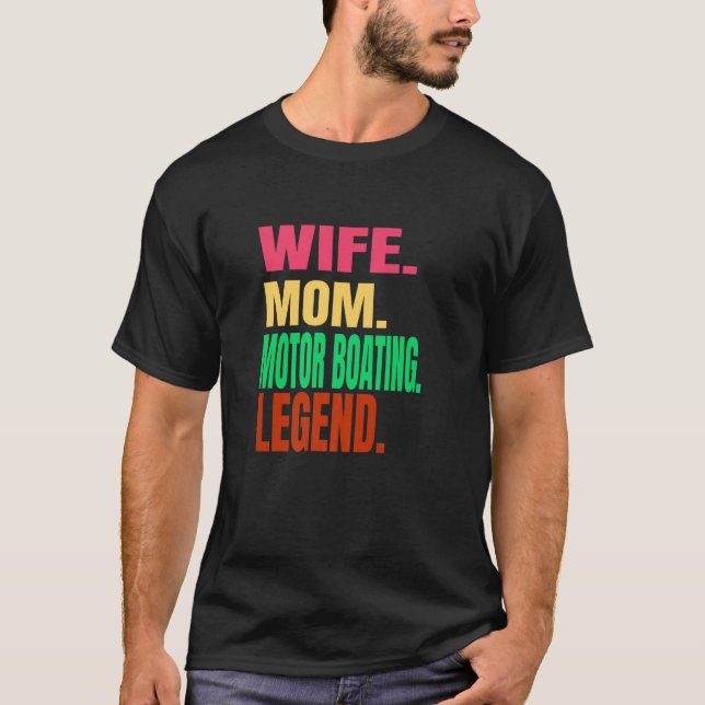 T-shirt Femme Maman Moteur Bateau Légende Ponton Bateau Su (Devant)