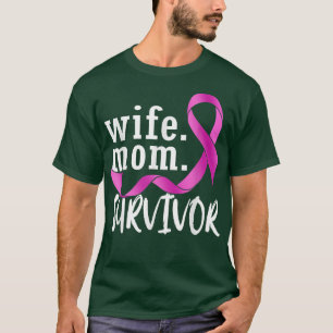 T-shirt Femme Maman Survivante Pink Ribbon Cancer du sein
