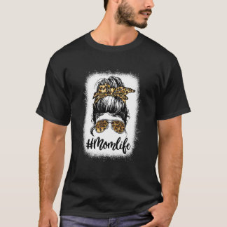T-shirt Femme Maman Vie Bleached Maman Vie Leopard Messy B