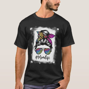 T-shirt Femme Maman Vie Bleached Maman Vie Leopard Messy B