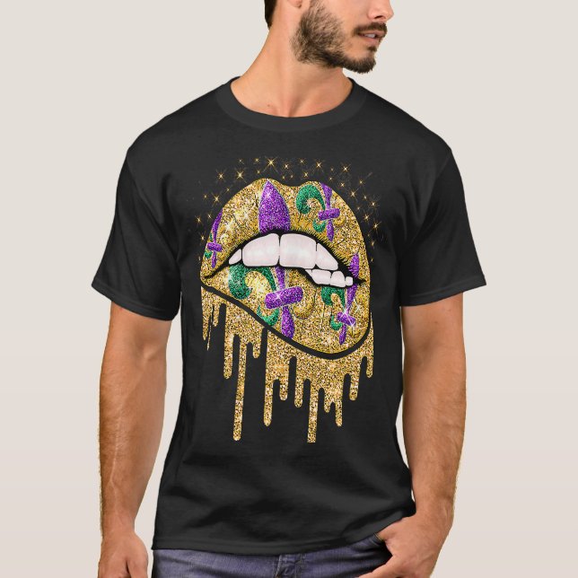 T-shirt Femme Mardi Gras Lèvres Queen Costume Carnival Fem (Devant)