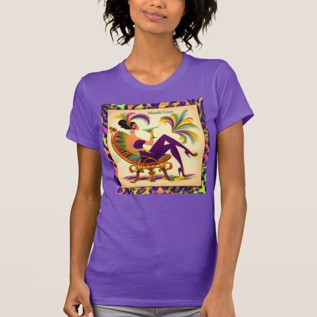 T-shirt Femme Mardi Gras Martini du milieu du siècle futur (Devant)