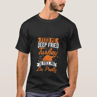 T-shirt Femme Me Nourrir Profondément Fried Turquie V Cou